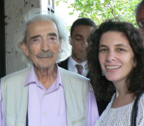 Juan Gelman y Tali Feld Gleiser. Feria del Libro de Santo Domingo 2013.