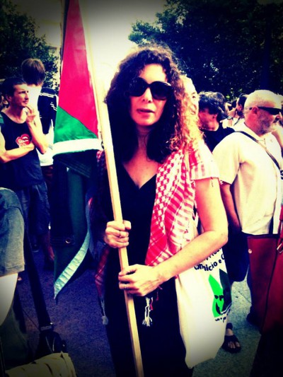 Tali en la manifestación en Donostia.