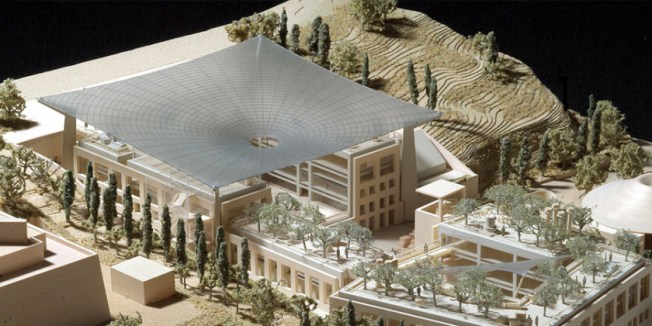 Maqueta del edificio del “Campus Nacional de Arqueología” que albergara las oficinas de la Autoridad de Antigüedades, almacenes que darán cabida a dos millones de artículos, laboratorios, una biblioteca y un magnífico espacios de exposición (fotografiá: Israel Archeological Authority).