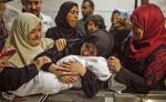 Despedida a la bebé Laila Anwar al-Ghandou, de 8 meses, asesinada por los gases lacrimógenos&nbsp;israelíes.